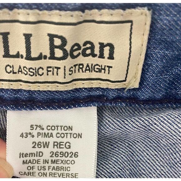 Land's End Classic Fit Straight Jeans Plus-Size Cotton Item 269026 - 26W Reg. - Picture 6 of 9